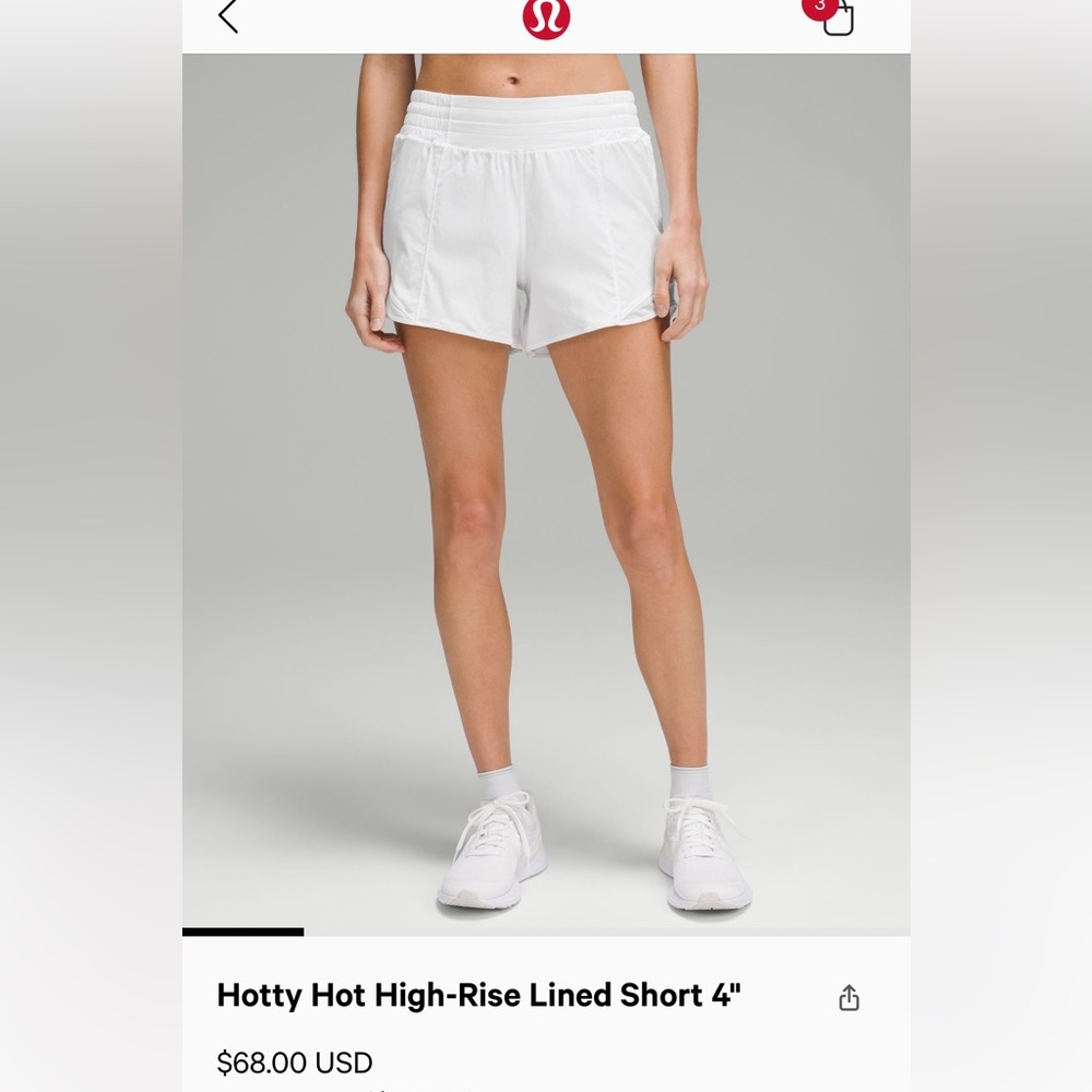ISO White Lululemon shorts - Picture 2 of 2